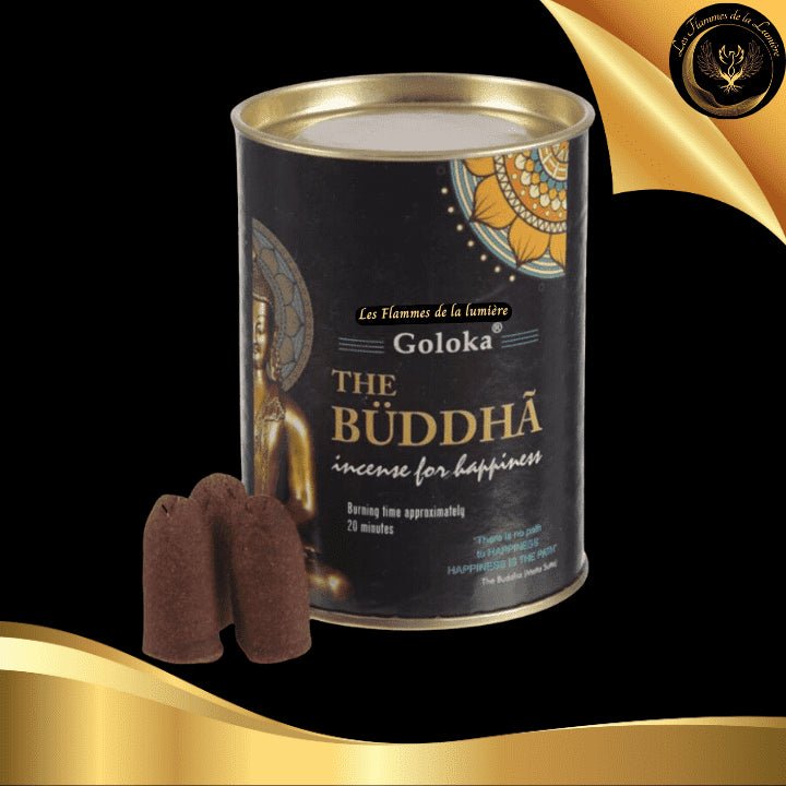 Bouddha - 24 CĂŽnes d'encens Backflow (Ă refoulement) - Goloka disponible chez Les Flammes de la LumiĂšre