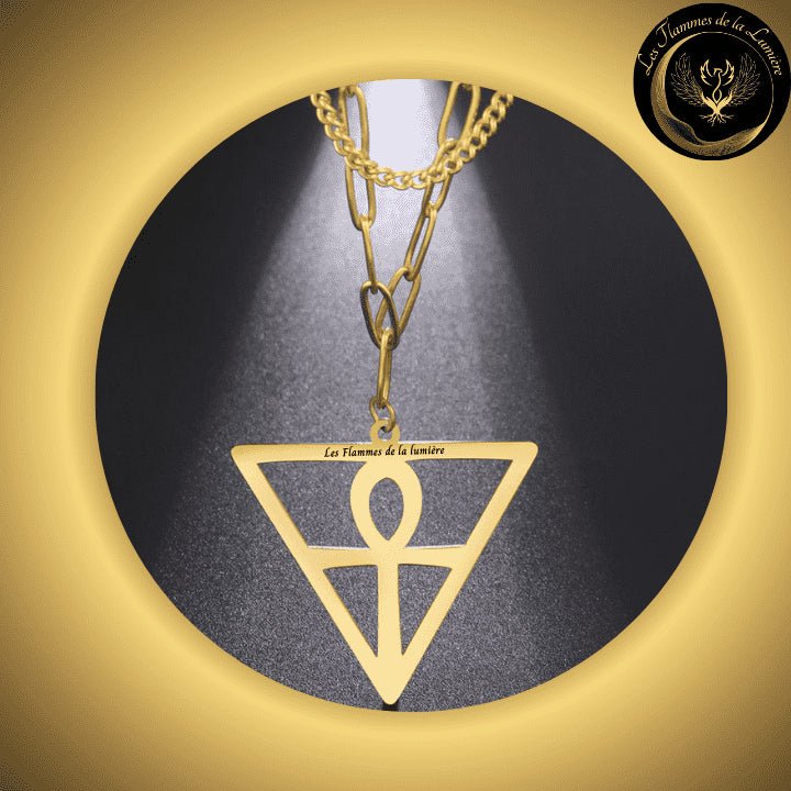 Beau collier Egyptien avec Croix Ankh - Acier inoxydable disponible chez Les Flammes de la LumiĂšre