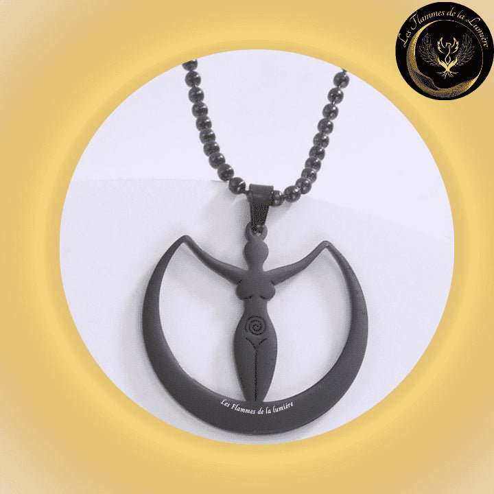 Beau collier en acier inoxydable - Lune disponible chez Les Flammes de la LumiĂšre