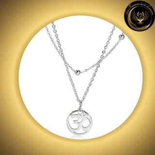 Beau collier OM en acier inoxydable - Géométrie sacrée disponible chez Les Flammes de la LumiÚre