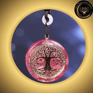 Cristal Rose - Beau Collier - Pendentif orgone - Arbre de Vie disponible chez Les Flammes de la LumiĂšre