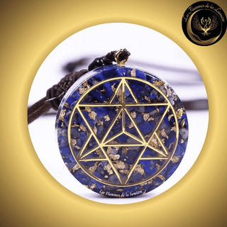 Lapis Lazuli - Beau Collier orgone - Merkaba - Géométrie Sacrée disponible chez Les Flammes de la Lumière