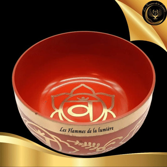 Bol Tibétain Chantant - 12 cm - 650g - Chakra Sacré disponible chez Les Flammes de la Lumière