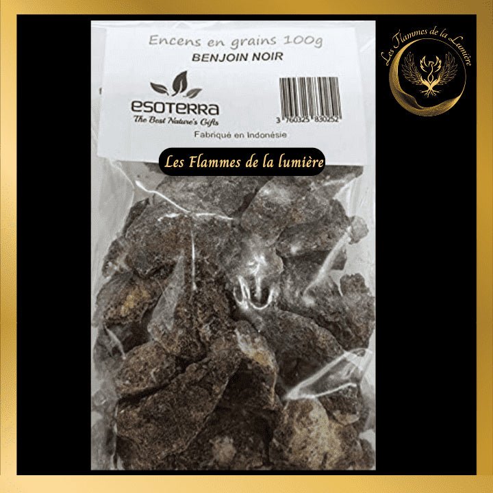 Encens Benjoin noir "Djaoui" 100g - en grains - Esoterra disponible chez Les Flammes de la LumiĂšre