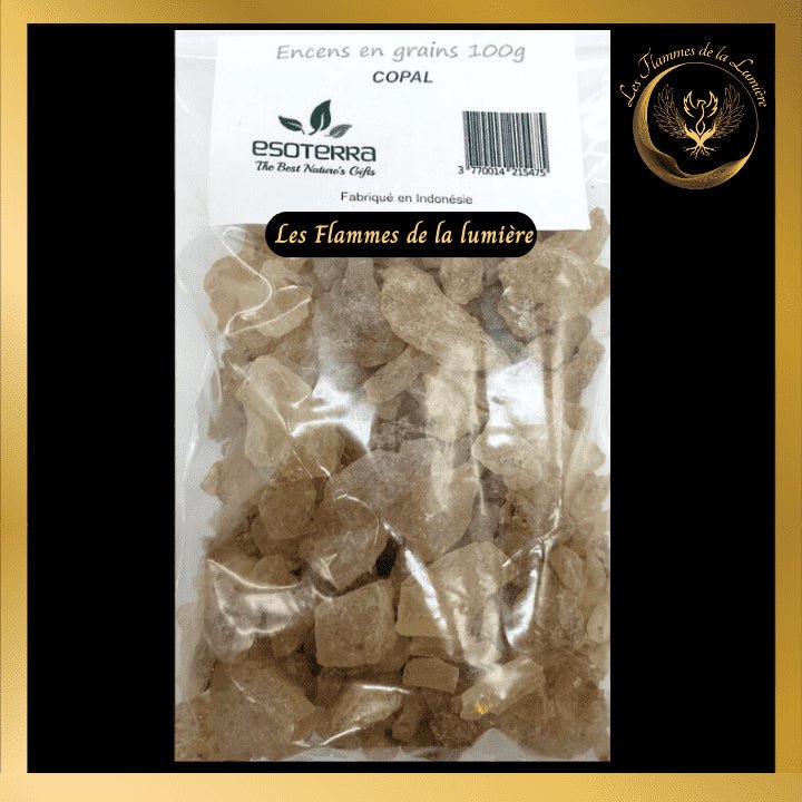 Encens de Copal 100g - en grains - Esoterra disponible chez Les Flammes de la Lumière