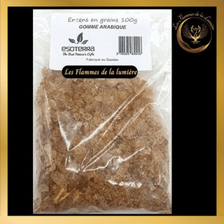 Encens Gomme Arabique 100g - en grains - Esoterra disponible chez Les Flammes de la LumiĂšre