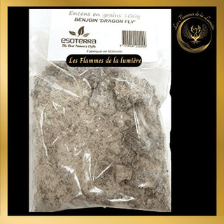 Encens Benjoin blanc "Dragon Fly" 100g - en grains - Esoterra disponible chez Les Flammes de la Lumière