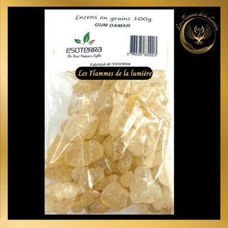 Encens Gum Damar 100g - en grains - Esoterra disponible chez Les Flammes de la LumiĂšre