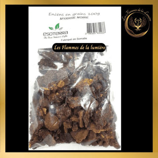 Encens Myrrhe Noire - 100g - en grains - Esoterra disponible chez Les Flammes de la LumiĂšre