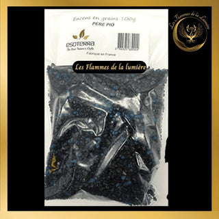 Encens PĂšre Pio 100g - en grains - Esoterra disponible chez Les Flammes de la LumiĂšre