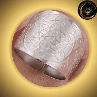Magnifique Anneau de protection Cube de Métatron - Acier inoxydable - Différentes tailles - Géométrie Sacrée disponible chez Les Flammes de la LumiÚre