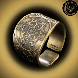 Magnifique Anneau de protection Cube de Métatron - Cuivre - Différentes tailles - Géométrie Sacrée disponible chez Les Flammes de la LumiÚre