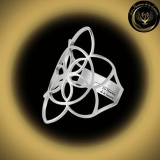 Magnifique Bague ajustable - Fleur de vie - acier inoxydable - géométrie sacrée disponible chez Les Flammes de la LumiÚre