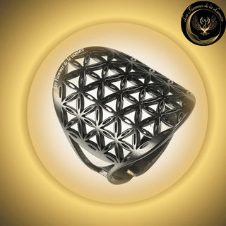 Magnifique Bague ajustable - Fleur de vie - acier inoxydable - géométrie sacrée disponible chez Les Flammes de la LumiÚre