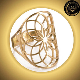 Magnifique Bague ajustable - Fleur de vie - acier inoxydable - géométrie sacrée disponible chez Les Flammes de la LumiÚre