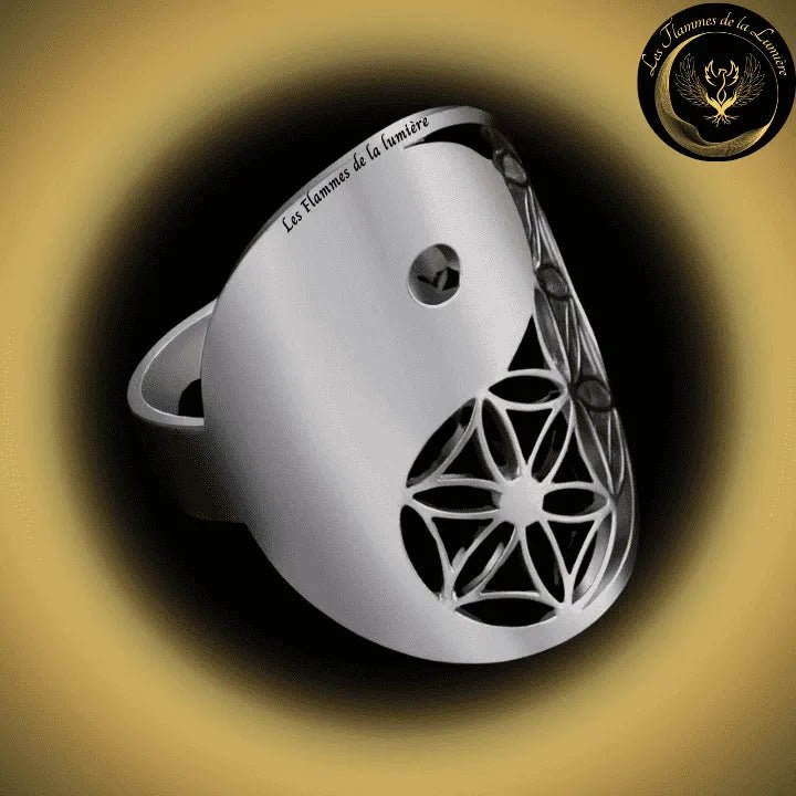 Magnifique Bague - Yin Yang - acier inoxydable - géométrie sacrée disponible chez Les Flammes de la LumiÚre