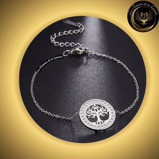 Magnifique Bracelet - Arbre de vie - acier inoxydable - géométrie sacrée - doré disponible chez Les Flammes de la LumiÚre