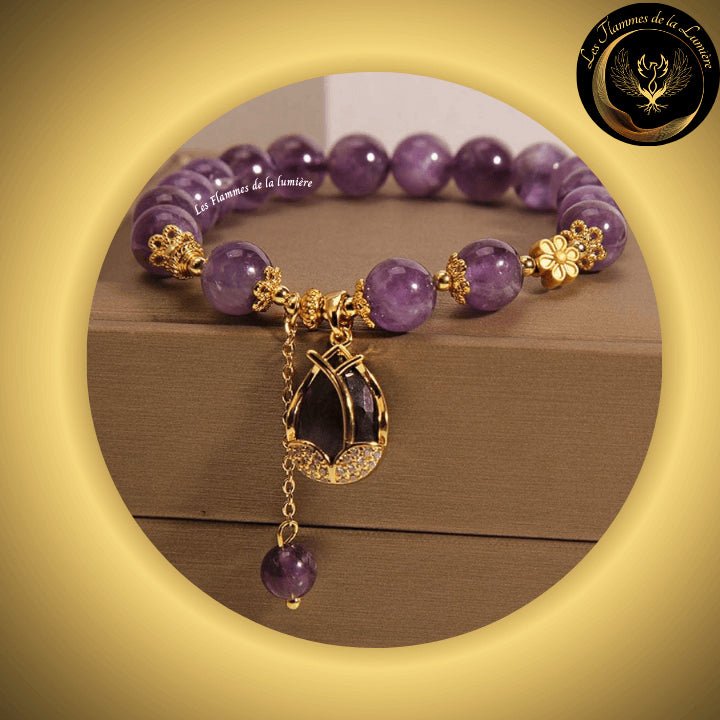 Magnifique bracelet en Améthyste disponible chez Les Flammes de la LumiÚre