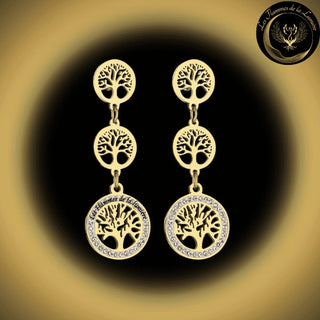 Magnifiques boucles d'oreilles - Arbre de vie - acier inoxydable - géométrie sacrée disponible chez Les Flammes de la LumiÚre