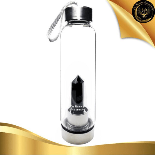 Obsidienne noire - Bouteille Tadasana Pointe - 550ml disponible chez Les Flammes de la Lumière