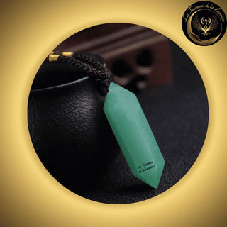 Aventurine - Collier avec pendentif bi-pointe - biterminé - 100% naturelle disponible chez Les Flammes de la LumiÚre