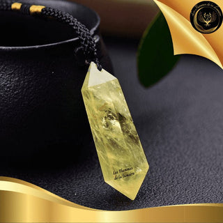 Citrine - Collier avec pendentif bi-pointe - biterminé - 100% naturelle disponible chez Les Flammes de la LumiÚre