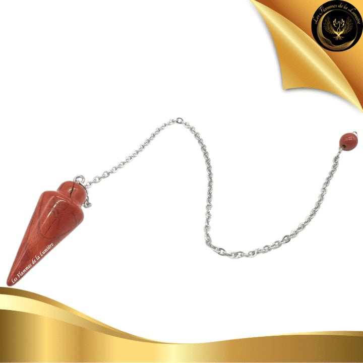 Pendule Goutte Jaspe Rouge disponible chez Les Flammes de la LumiĂšre