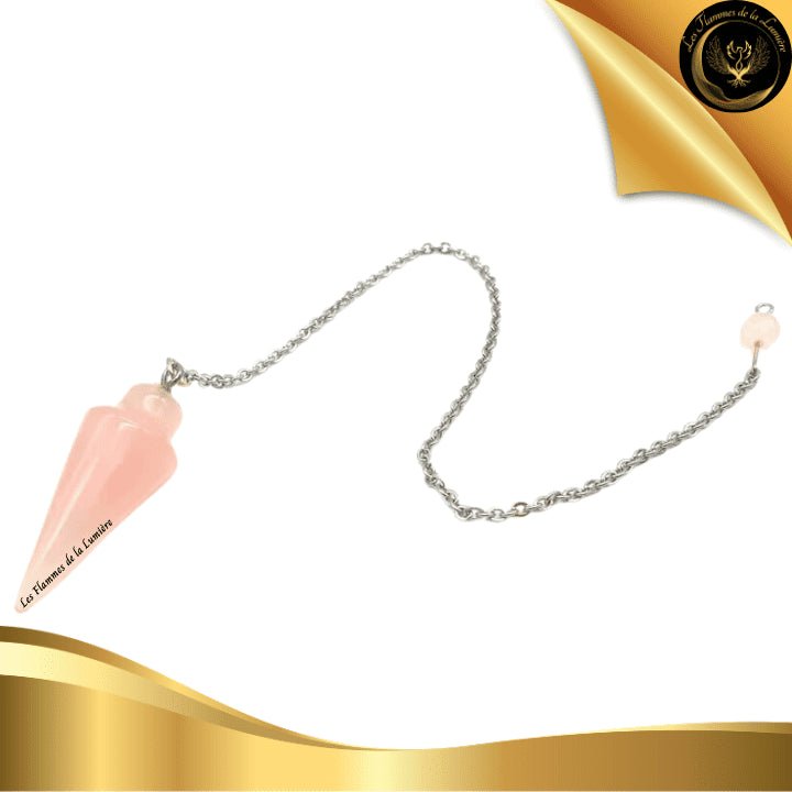 Pendule Goutte Quartz Rose disponible chez Les Flammes de la LumiĂšre