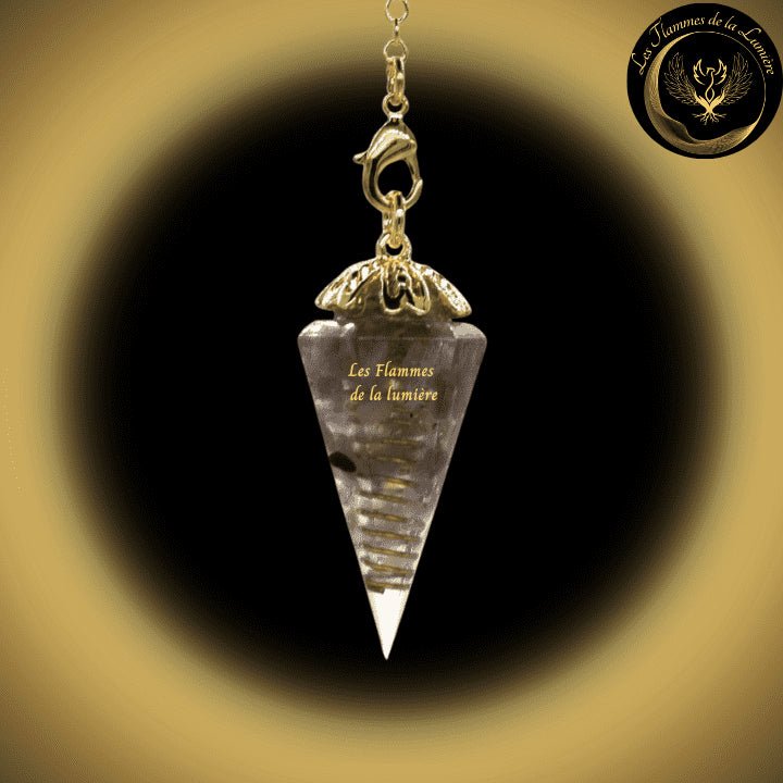 Pendule Orgone cône en Labradorite - Orgonite disponible chez Les Flammes de la Lumière