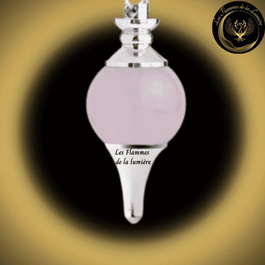 Pendule Séphoroton en Quartz Rose disponible chez Les Flammes de la Lumière
