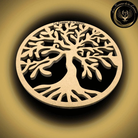Plaque de Rechargement en bois gravé 10 - 20 - 30 cm - Arbre de Vie disponible chez Les Flammes de la Lumière