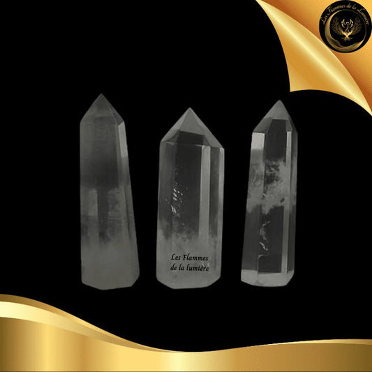Pointe en Cristal de Roche du Brésil de Qualité AA - 5 à 7 cm disponible chez Les Flammes de la Lumière
