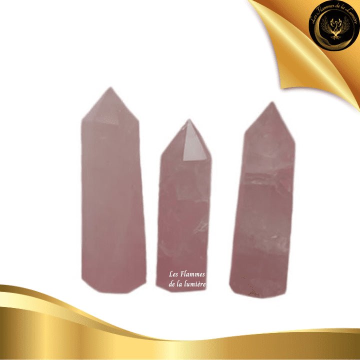 Pointe en Quartz Rose de Qualité AA - 5 à 6 cm disponible chez Les Flammes de la LumiÚre