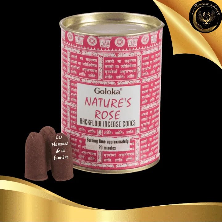 Rose - 24 CĂŽnes d'encens Backflow (Ă refoulement) - Goloka disponible chez Les Flammes de la LumiĂšre
