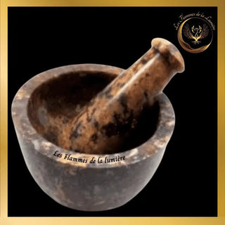 Sublime mortier - Pierre Saponite - Léopard - 10 cm disponible chez Les Flammes de la LumiÚre