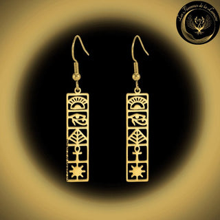 TrĂšs belles boucles d'oreilles Egyptienne - Acier inoxydable disponible chez Les Flammes de la LumiĂšre