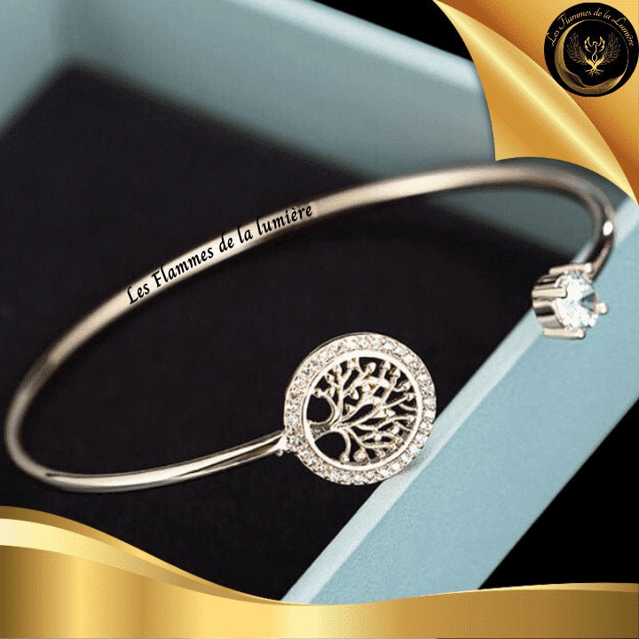 TrÚs joli Bracelet - Arbre de vie - acier inoxydable - géométrie sacrée - Argenté disponible chez Les Flammes de la LumiÚre
