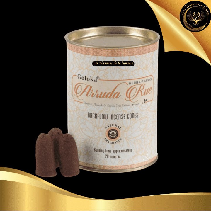 Arruda Rue - 24 Cônes d'encens Backflow (à refoulement) - Goloka disponible chez Les Flammes de la Lumière