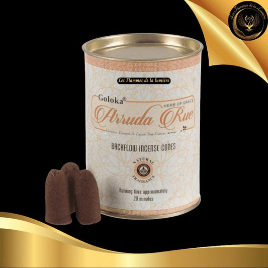 Arruda Rue - 24 Cônes d'encens Backflow (à refoulement) - Goloka disponible chez Les Flammes de la Lumière