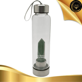 Aventurine verte - Bouteille Tadasana Pointe - 550ml disponible chez Les Flammes de la Lumière