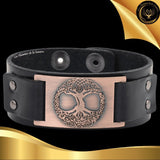 Beau bracelet en cuir véritable pour Homme - Arbre de Vie - Plusieurs coloris de plaque & de bracelets disponible chez Les Flammes de la Lumière