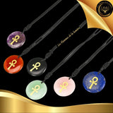 Beau collier avec la Géométrie Sacrée Ankh Lapis-Lazuli disponible chez Les Flammes de la Lumière