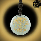 Beau Collier en Aventurine Verte avec la Géométrie Sacrée de l'Arbre de Vie disponible chez Les Flammes de la Lumière