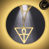 Beau collier Egyptien avec Croix Ankh - Acier inoxydable disponible chez Les Flammes de la Lumière