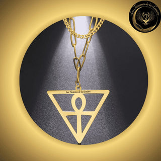 Beau collier Egyptien avec Croix Ankh - Acier inoxydable disponible chez Les Flammes de la Lumière