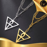Beau collier Egyptien avec Croix Ankh - Acier inoxydable disponible chez Les Flammes de la Lumière
