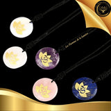 Beau Collier en Cristal de Roche avec la Géométrie Sacrée OM disponible chez Les Flammes de la Lumière