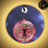 Cristal Rose - Beau Collier - Pendentif orgone - Arbre de Vie disponible chez Les Flammes de la Lumière