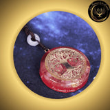 Cristal Rose - Beau Collier - Pendentif orgone - Arbre de Vie disponible chez Les Flammes de la Lumière
