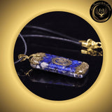 Lapis Lazuli - Beau Collier - Pendentif orgone - Sri Yantra - Géométrie Sacrée disponible chez Les Flammes de la Lumière